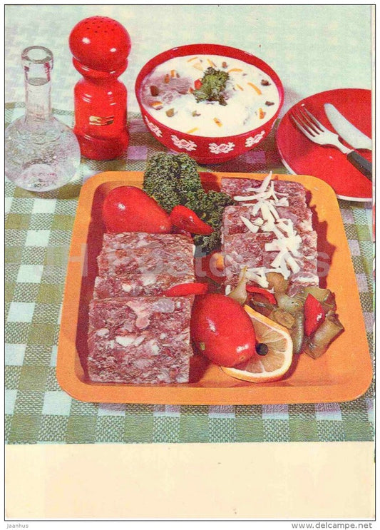 headcheese sauces - sour creame - cooking recepies - 1983 - Estonia USSR - unused - JH Postcards