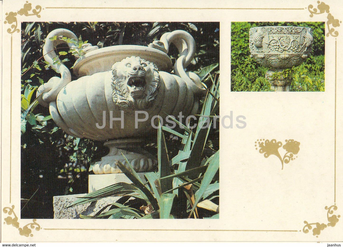 Livadia Palace - decorative park vases - Crimea - 1989 - Ukraine USSR - unused - JH Postcards