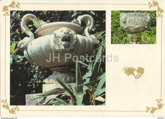 Livadia Palace - decorative park vases - Crimea - 1989 - Ukraine USSR - unused - JH Postcards