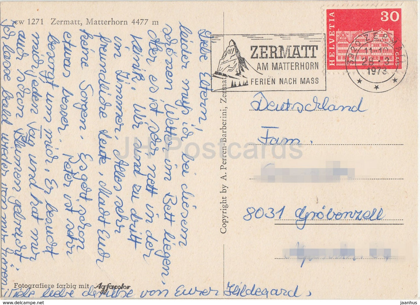 Zermatt - Matterhorn 4477 m - 1973 - Schweiz - gebraucht