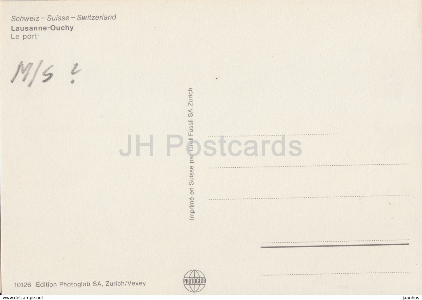 Lausanne Ouchy - Le Port - ship - 10126 - Switzerland - unused