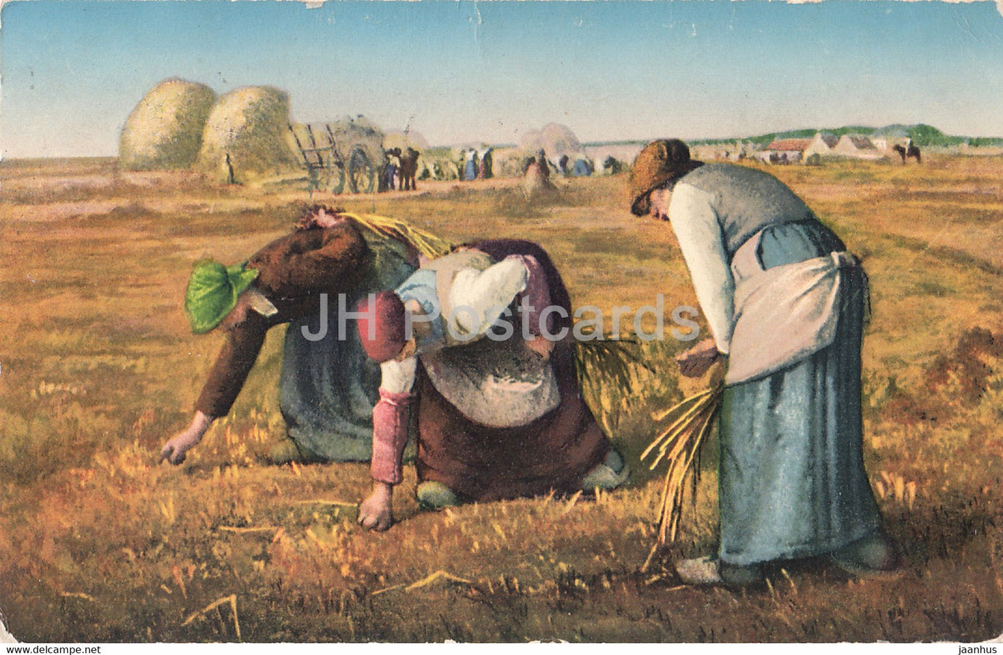 painting by Jean-Francois Millet - La Glaneuses - The Gleaners - French art - old postcard - 1926 - used - JH Postcards