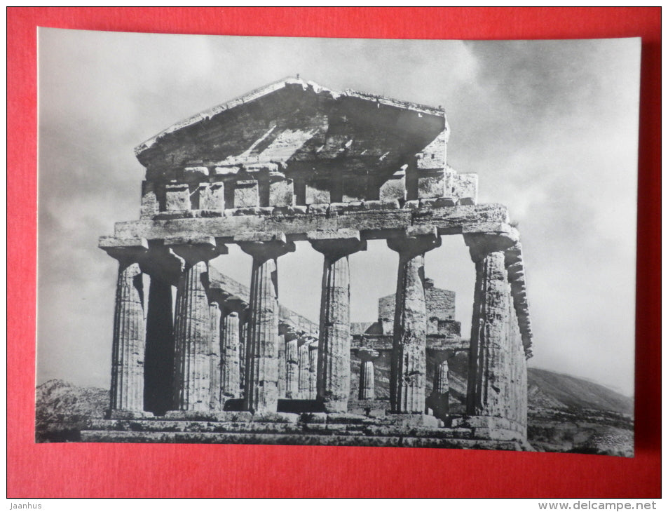Ceres Temple , Paestum (Italy) , VI century BC - architecture - Ancient Greek Temple - DDR Germany - unused - JH Postcards