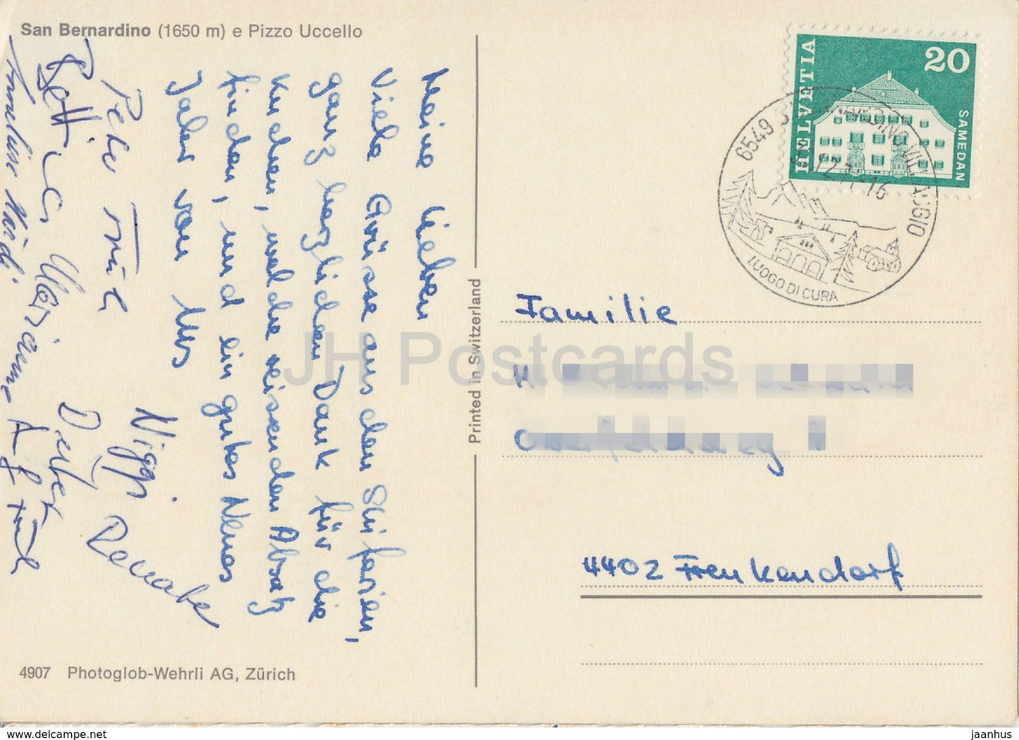 San Bernardino 1650 m e Pizzo Uccello - 4907 - 1971 - Switzerland - used