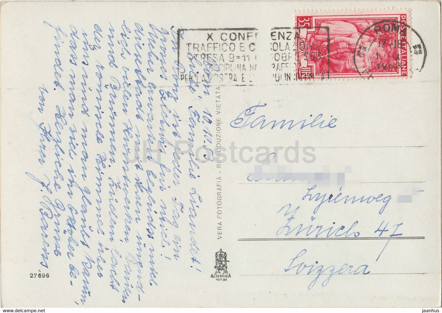 Tivoli - Villa d'Este  - Fontana di Arianna - old postcard - 1953 - Italy - used