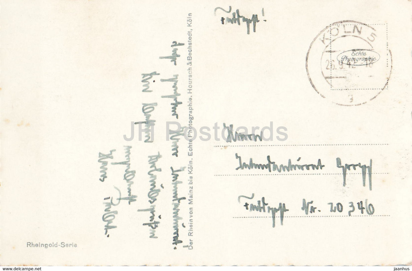 Koln - Cologne - Petrusbrunnen am Dom - fountain - 1942 - old postcard - Germany - used