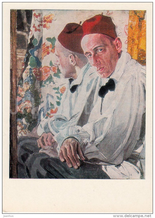 painting by A. Golovin - Portrait of director and actor Meyerhold , 1917 - Russian art - Russia USSR - 1981 - unused - JH Postcards