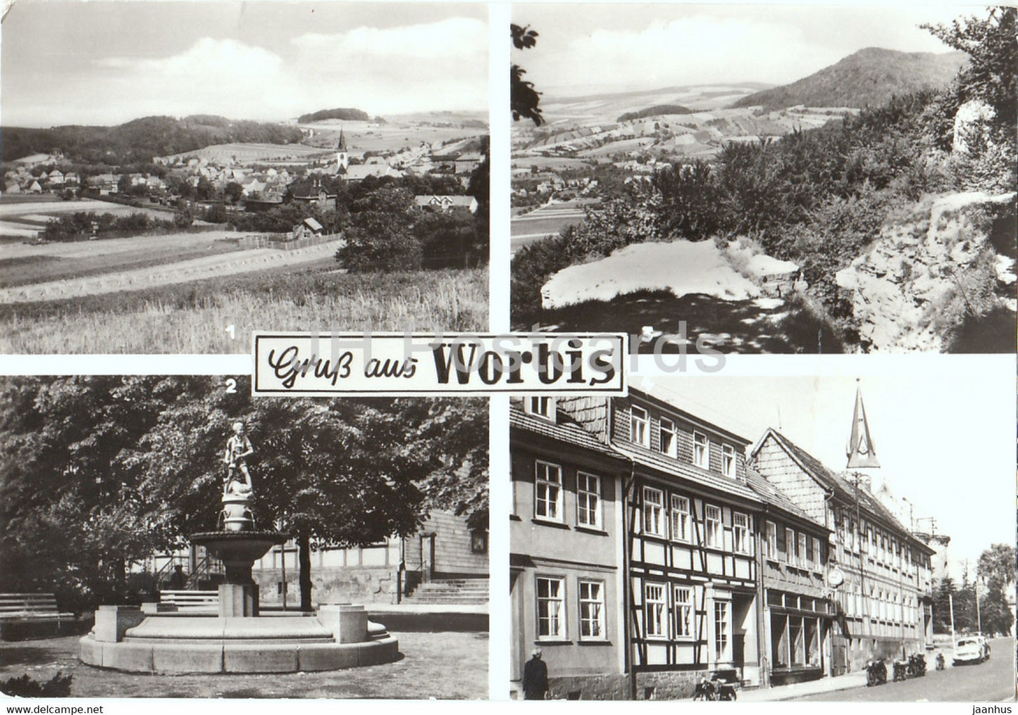 Gruss aus Worbis - Teilansicht - Blick vom Kanstein - Krengeljager - Ernst Thalmann Strasse - Germany DDR - used - JH Postcards