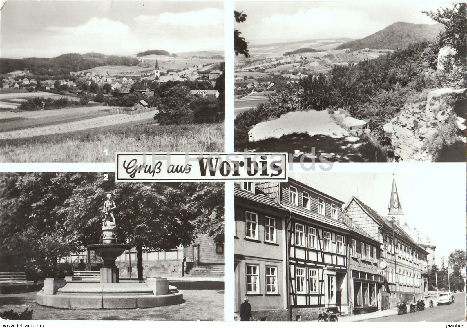 Gruss aus Worbis - Teilansicht - Blick vom Kanstein - Krengeljager - Ernst Thalmann Strasse - Germany DDR - used - JH Postcards