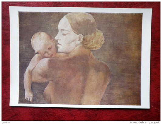 Painting by A. A. Deyneka - Mother , 1932 - russian art - unused - JH Postcards