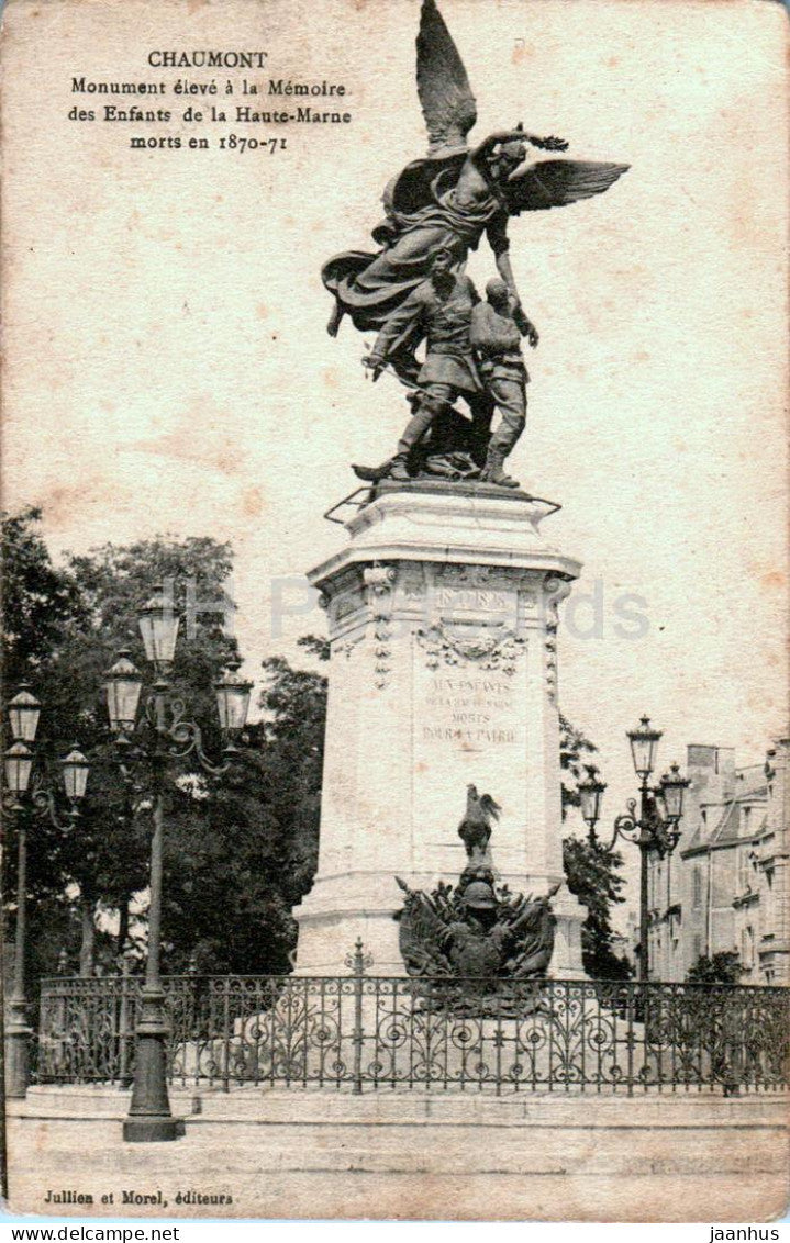 Chaumont - Monument eleve a la Memoire des Enfants de la Haute Marne - old postcard - France - used - JH Postcards