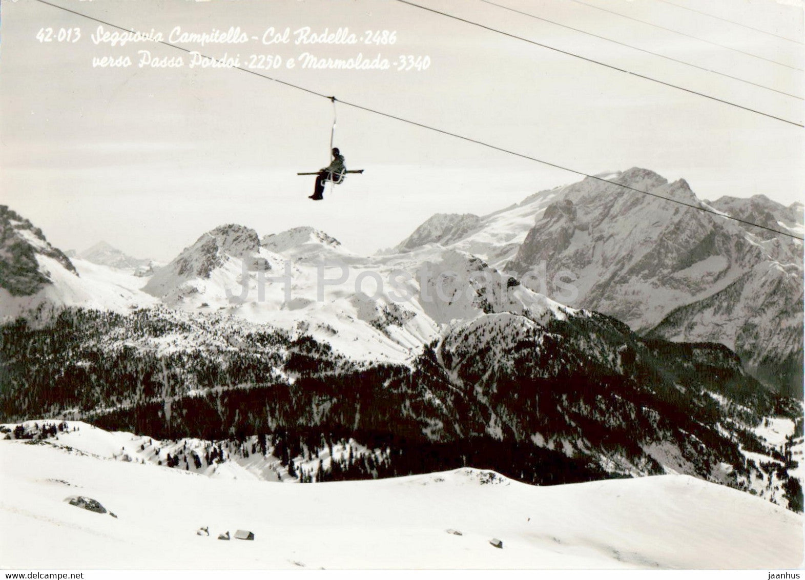 Seggovia Campitello - Col Rodella - Passo Pordoi - Marmolada - 1963 - Italy - used - JH Postcards