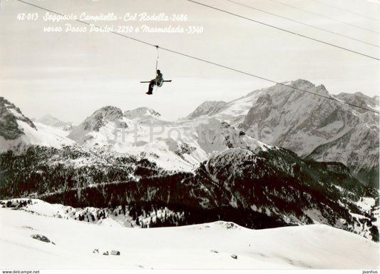 Seggovia Campitello - Col Rodella - Passo Pordoi - Marmolada - 1963 - Italy - used - JH Postcards