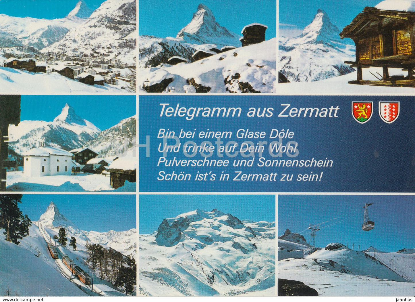 Telegramm aus Zermatt - multiview - 49812 - 1989 - Switzerland - used - JH Postcards