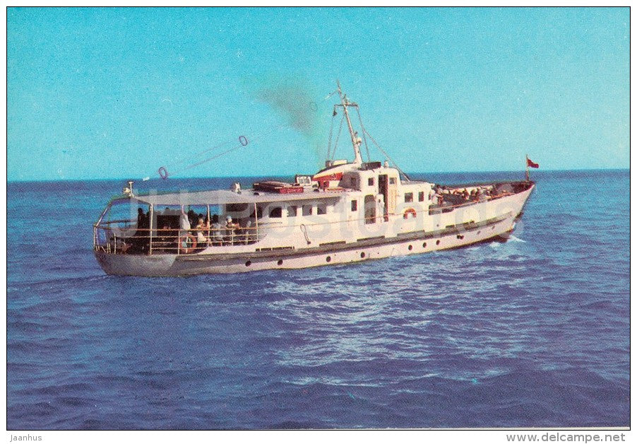 pleasure boat in the Sea of Azov - Zhdanov - Mariupol - 1974 - Ukraine USSR - unused - JH Postcards