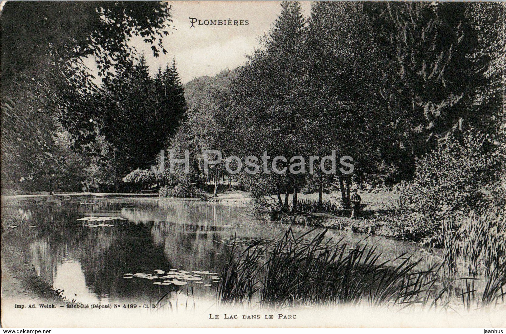 Plombieres - Le Lac dans le Parc - old postcard - 1906 - France - used - JH Postcards