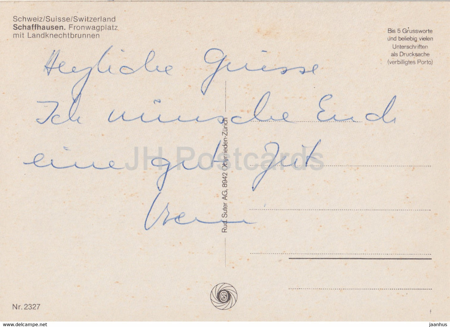 Schaffhausen - Fronwagplatz mit Landknechtbrunnen - 2327 - Switzerland - used