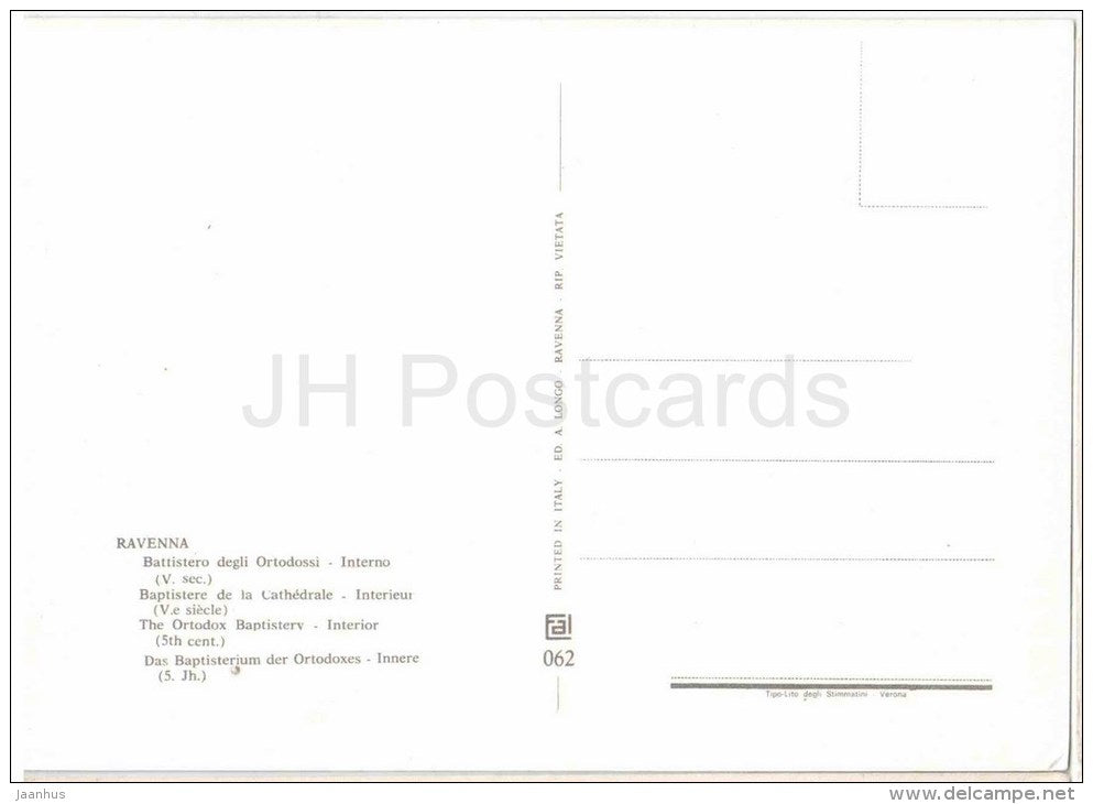 Battistero degli Ortodossi - Othodox Baptistery - Ravenna - Emilia-Romagna - 062 - Italia - Italy - unused - JH Postcards