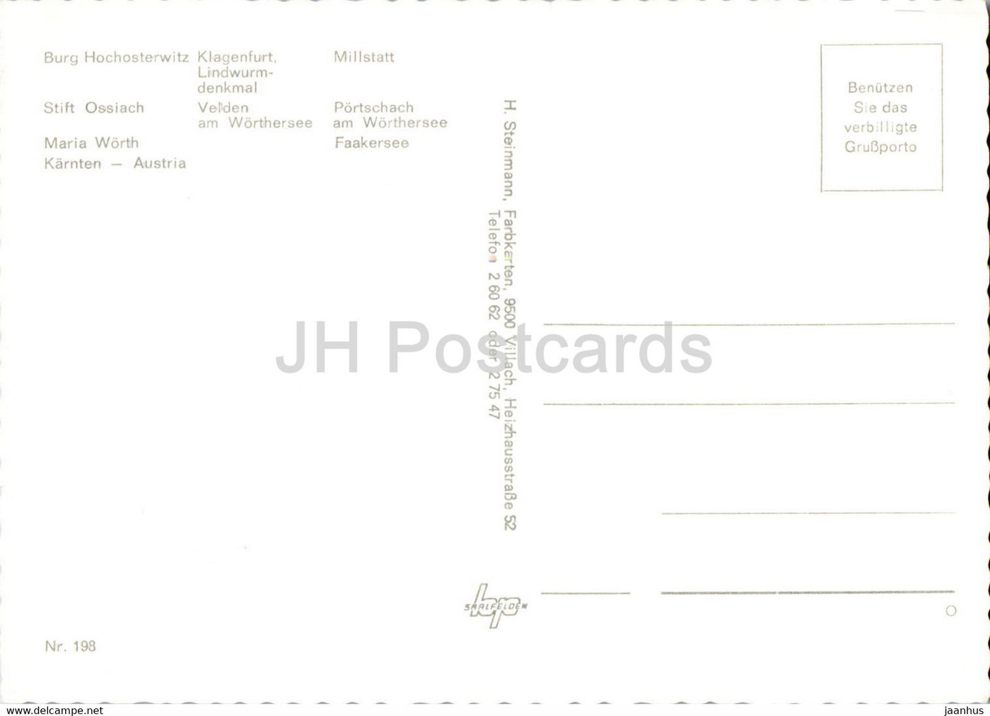 Karnten - Burg Hochosterwitz - Stift Ossiach - Maria Worth - Millstatt - Faakersee - Autriche - inutilisé