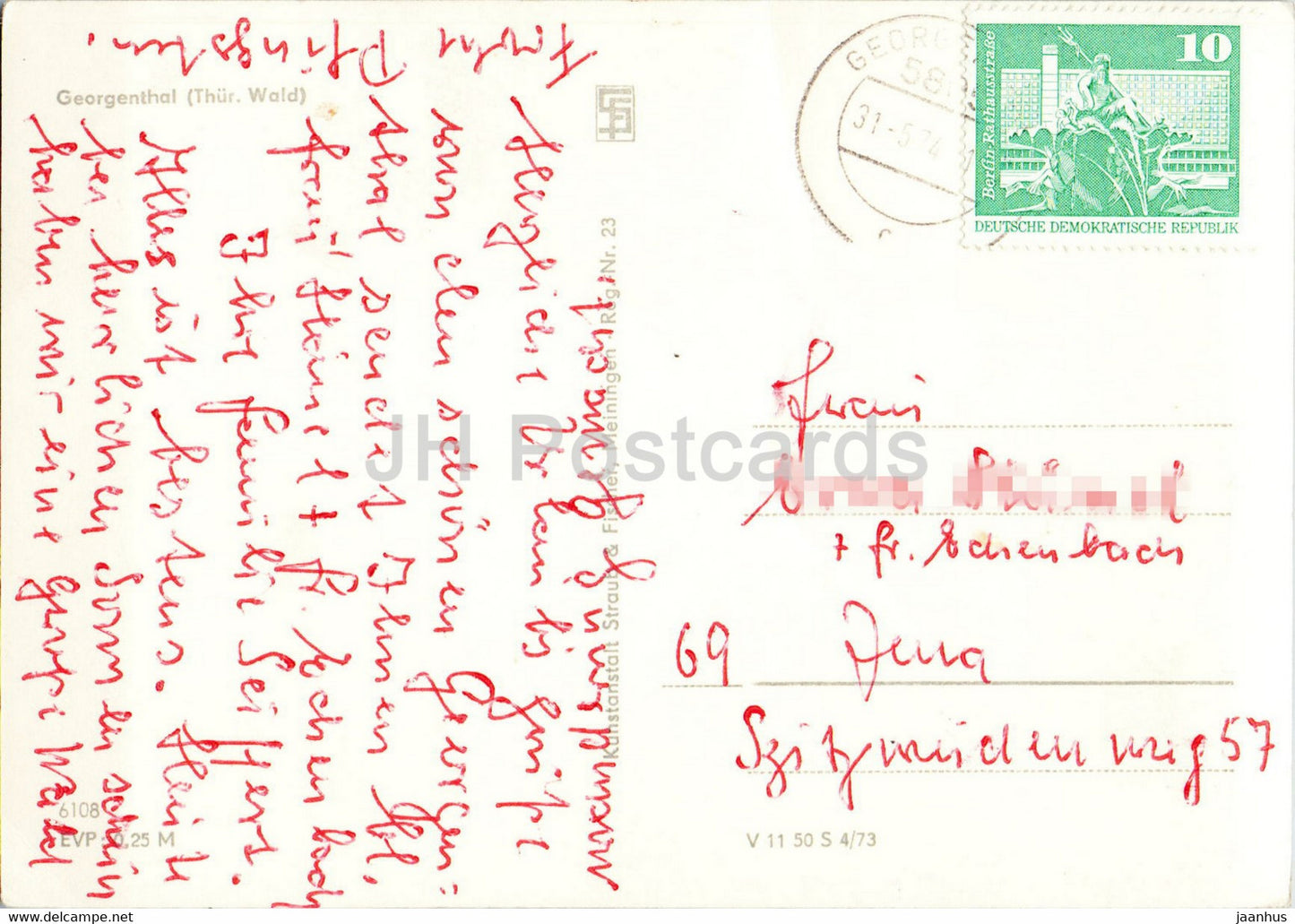 Georgenthal - Thur Wald - alte Postkarte - 1974 - Deutschland DDR - gebraucht