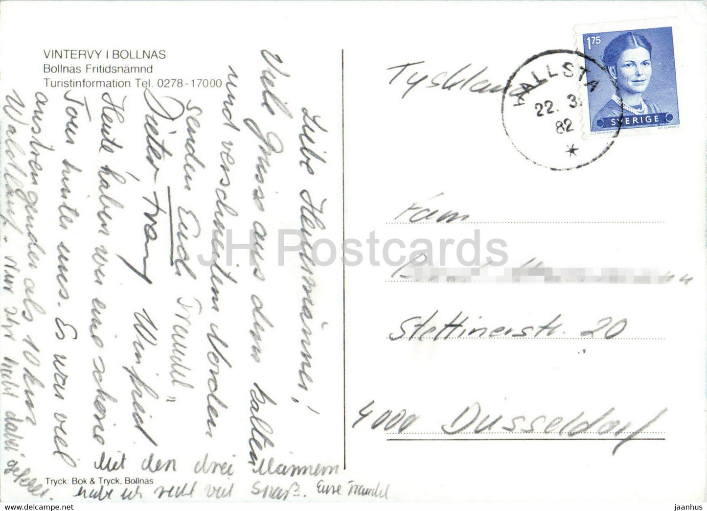 Vintervy i Bollnas - Winter view in Bollnas - 1982 - Sweden - used