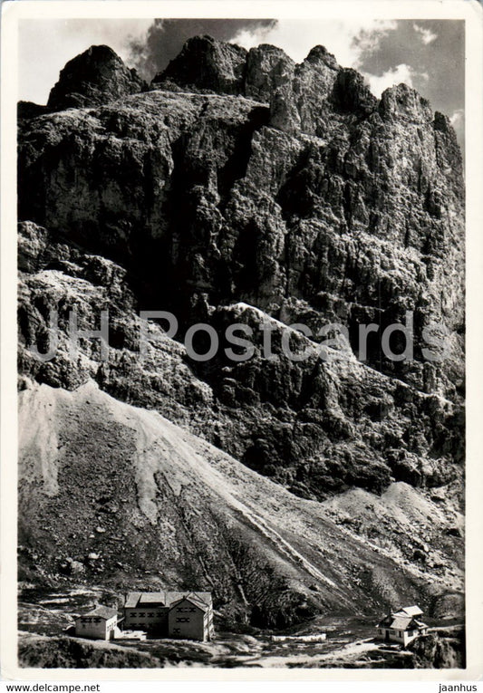 Dolomiti del Catinaccio - Rifugi Vajolet e Preus - C di Pope - old postcard - Italy - unused - JH Postcards