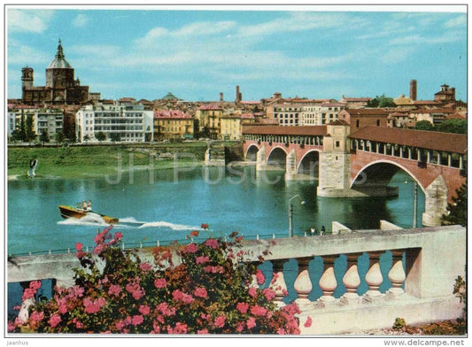 Ponte coperto sul fiume Ticino - Covered bridge on the Ticino river - Pavia - Lombardia - 50 - Italia - Italy - unused - JH Postcards