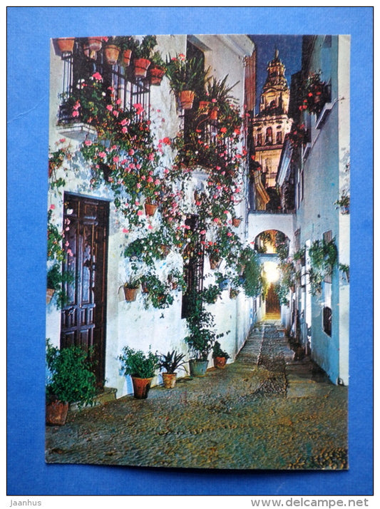 Typical Spain - streets of Spain - sent from Spain Malaga to Finland 1977 - Spain - used - JH Postcards