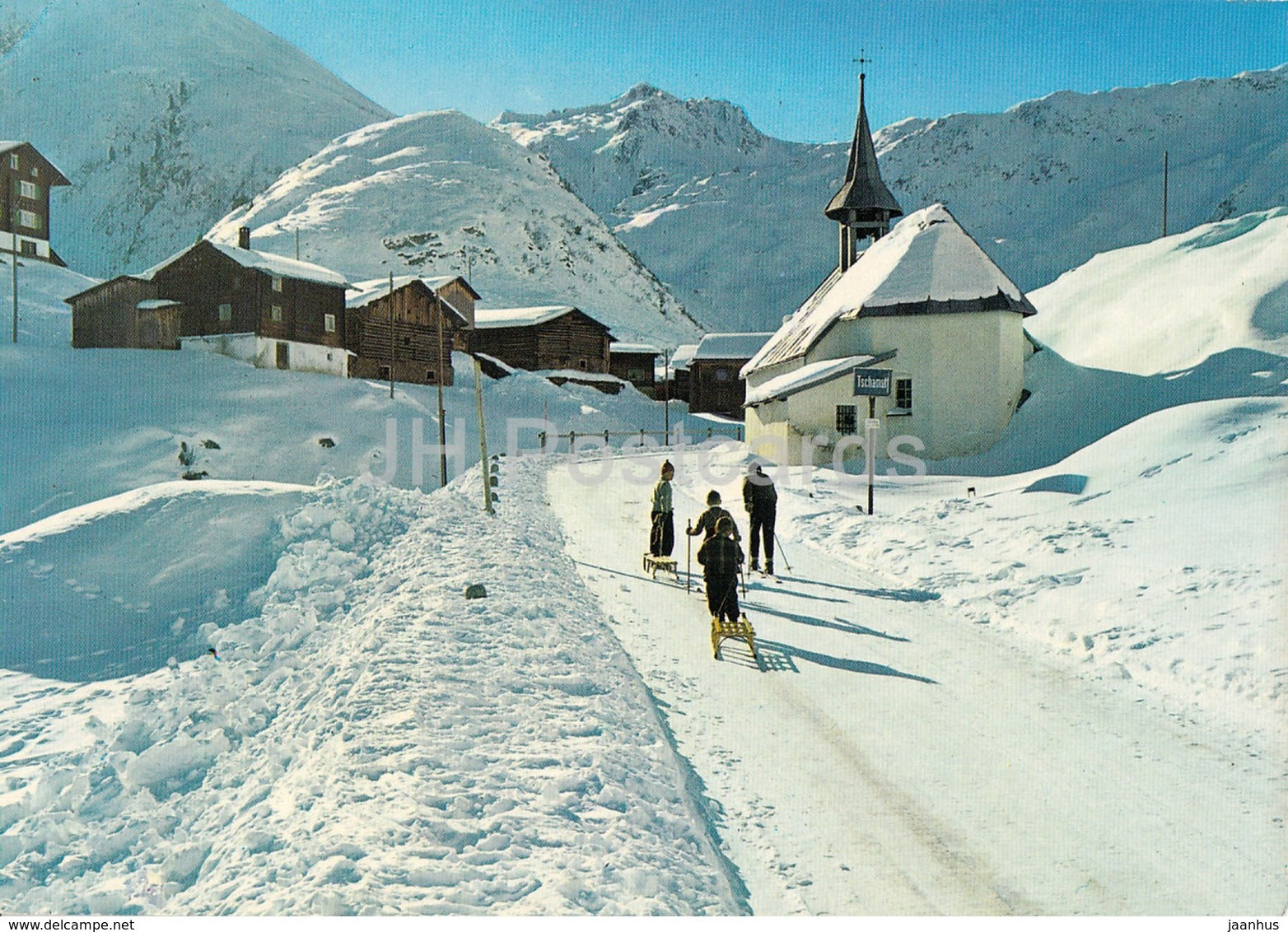 Tschamut am Oberalp pass - sledge - 2159 - Switzerland - unused - JH Postcards