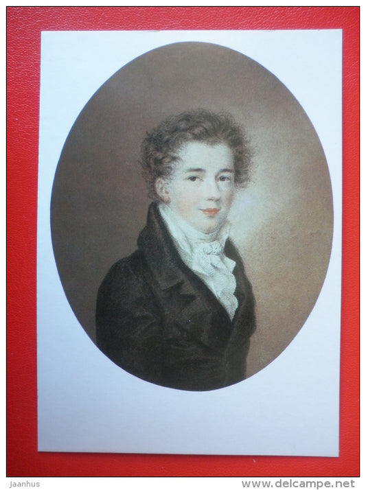 painting by F. Verne , portrait of A. Gorchakov - Pushkin and his contemporaries - russian art - unused - JH Postcards