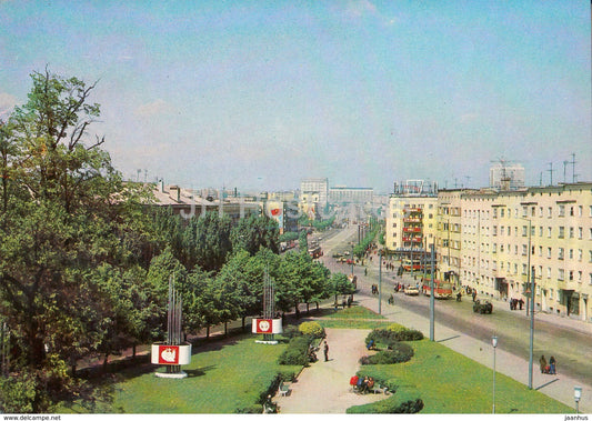 Kaliningrad - Lenin Prospect - avenue - bus Ikarus - 1984 - Russia USSR - unused - JH Postcards