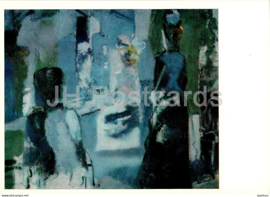 painting by Frantisek Jiroudek - Actresses in the Actors Room - Czech art - 1977 - Russia USSR - unused - JH Postcards
