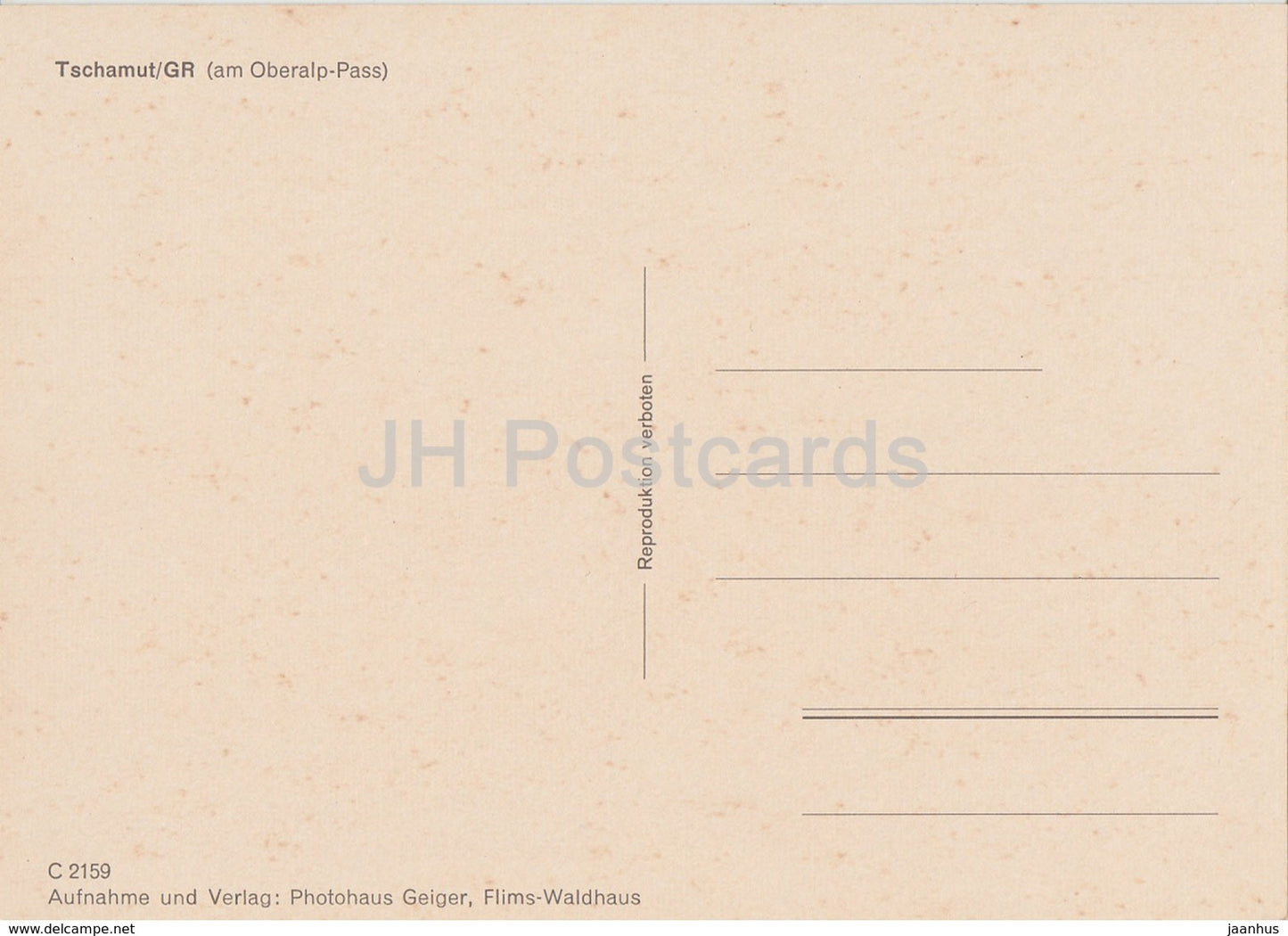Tschamut am Oberalp pass - sledge - 2159 - Switzerland - unused