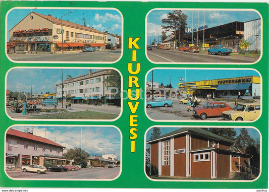 Kiuruvesi - town views - cars - shop - Finland - used - JH Postcards