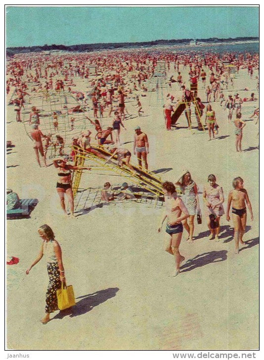 Summer at the Baltic sea - beach - Palanga - 1976 - Lithuania USSR - unused - JH Postcards