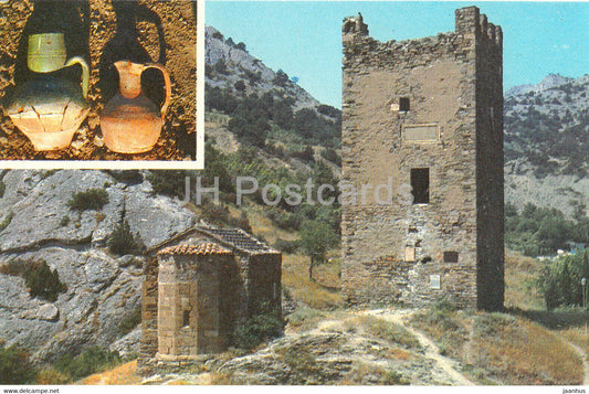 Sudak - Fragment of Sudak Fortress - archaeological finds - Crimea - Ukraine USSR - unused - JH Postcards