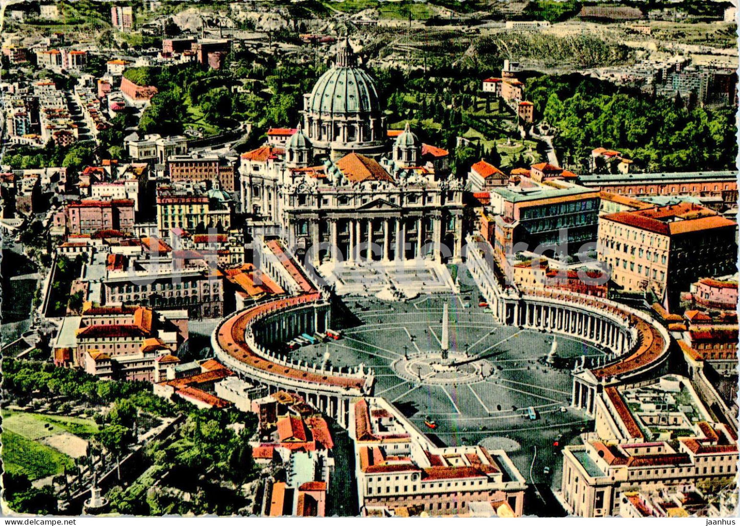Roma - Rome - Piazza S Pietro dall'aereo - St Peter's Square seen from plane - 1962 - Italy - used - JH Postcards
