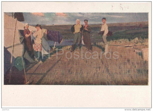 painting by D. Mochalsky - Admirers - women and men - russian art - unused - JH Postcards