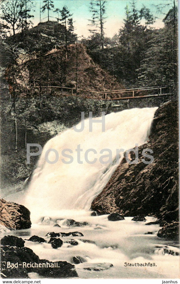 Bad Reichenhall - Staubbachfall - waterfall - old postcard - 1908 - Germany - used - JH Postcards