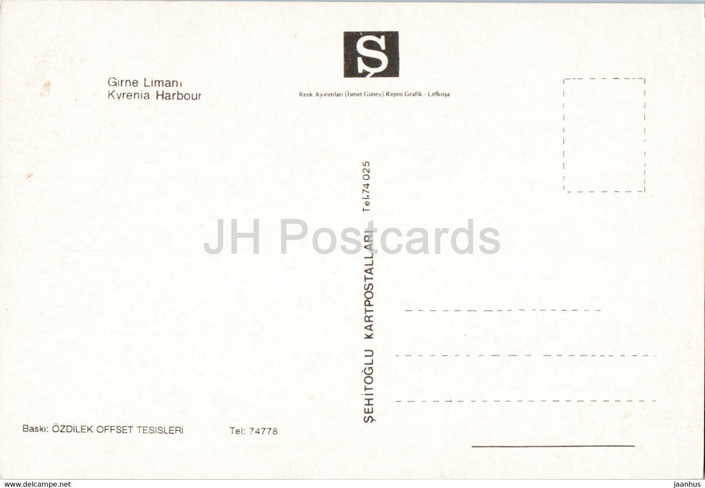 Girne - Kyrenia Harbour - boat - Turkey - unused