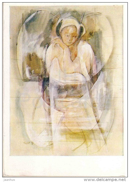 painting by V. Goryaev  - In Memory of Alexander Ivanov , 1969 - russian art - unused - JH Postcards