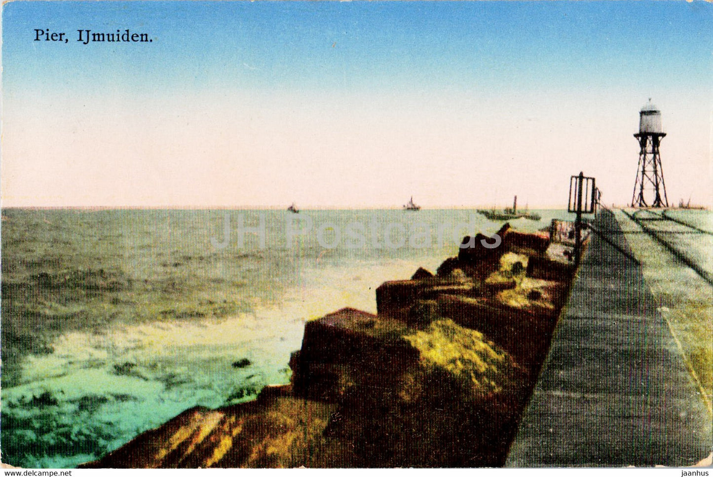 Pier - Ijmuiden - old postcard - 1920 - Netherlands - used - JH Postcards