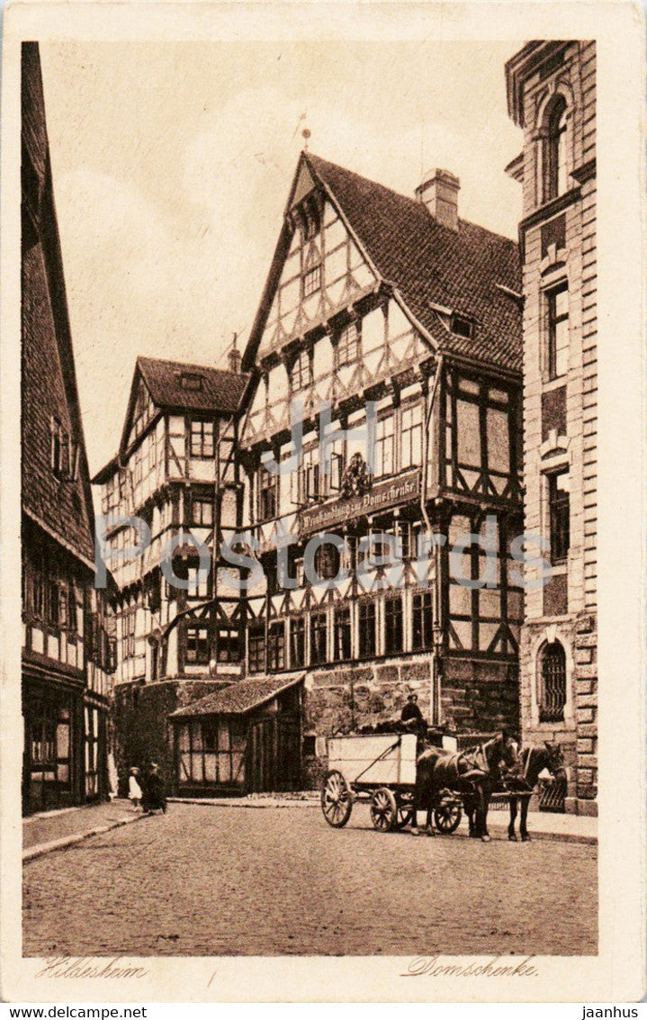 Hildesheim - Domschenke - horse carriage - 20153 - old postcard - Germany - unused - JH Postcards