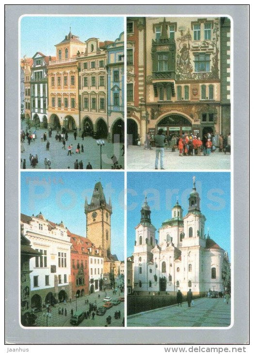 Praha - Prague - Old Town Square - Czechoslovakia - Czech - used 1989 - JH Postcards