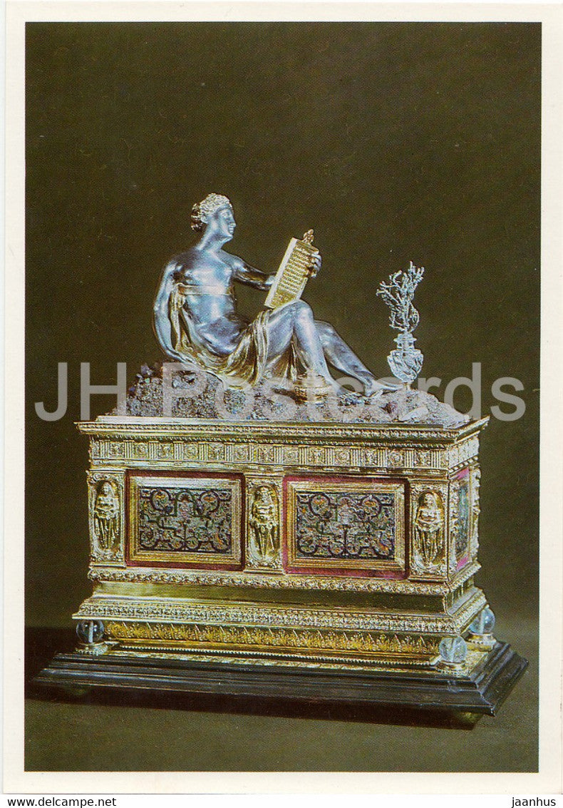 Schreibzeugkastchen - Writing Utensils Box - Grunes Gewolbe - DDR Germany - unused - JH Postcards