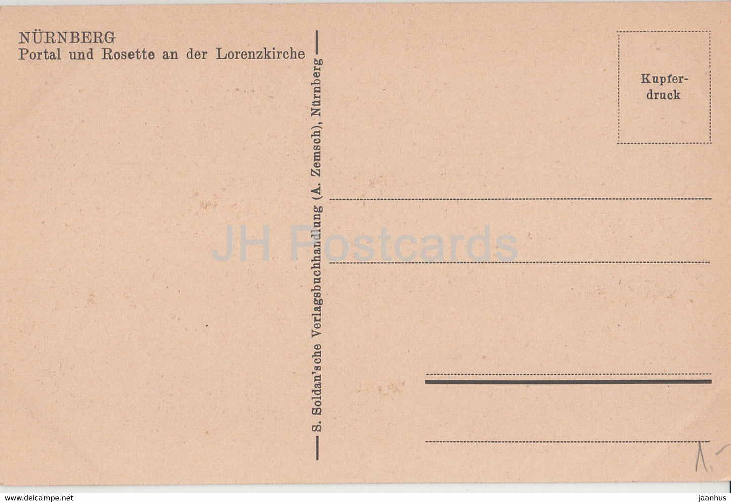 Nurnberg - Portal und Rosette an der Lorenzkirche - church - old postcard - Germany - unused