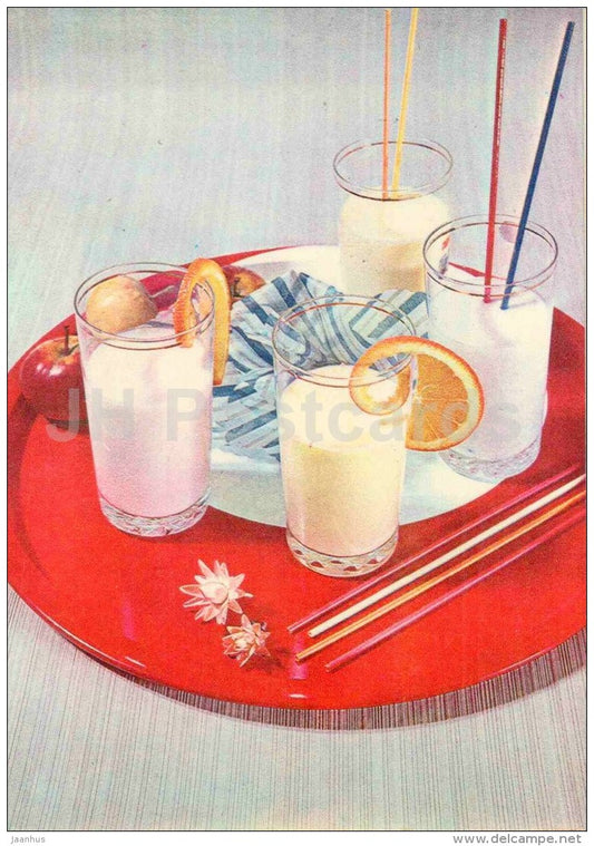 milkshake - ice cream - cooking recepies - 1983 - Estonia USSR - unused - JH Postcards