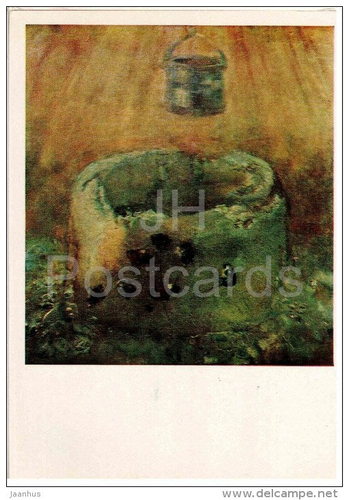 painting by M. Greku - Golden Well , 1976 - moldavian art - unused - JH Postcards