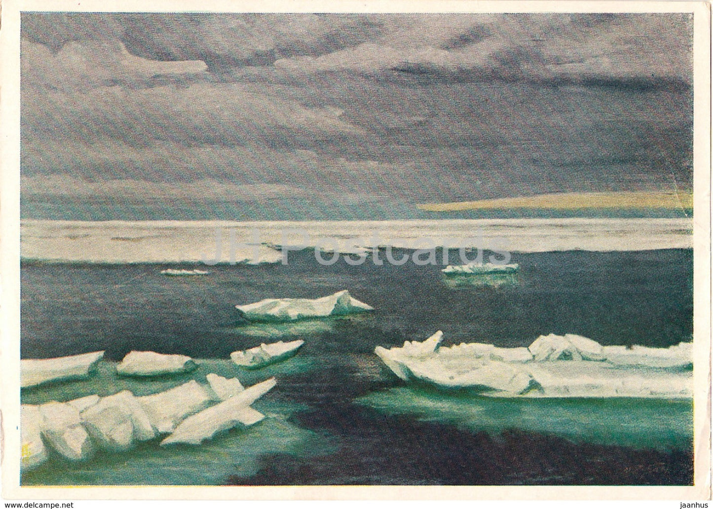 painting by I. Ruban - Emerald Ice - Russian art - 1955 - Russia USSR - unused - JH Postcards
