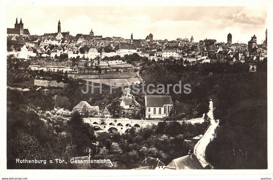 Rothenburg o d Tauber - Gesamtansicht - old postcard - Germany - unused - JH Postcards